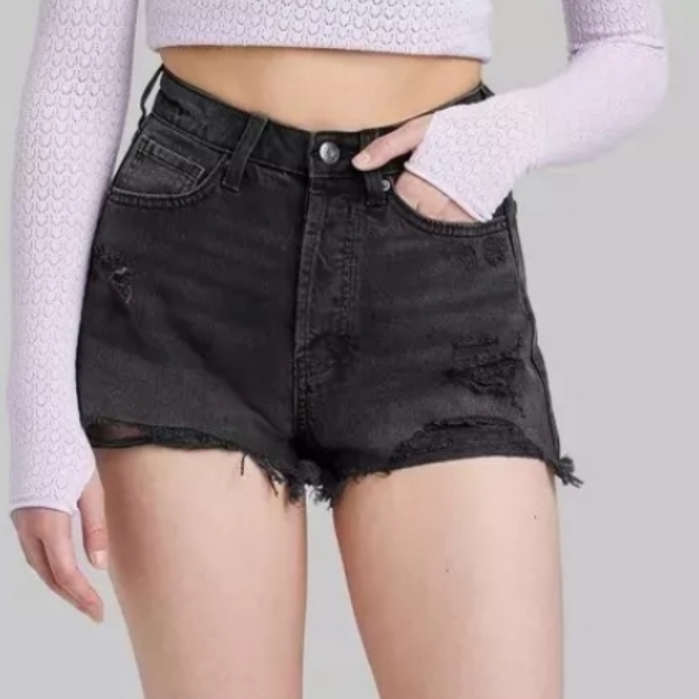 Women's EasyRigid Black High Rise Shorts - Black - Size 17/3"